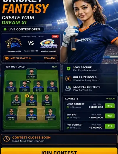 Come (come game) fantasy cricket & matchday visual 3
